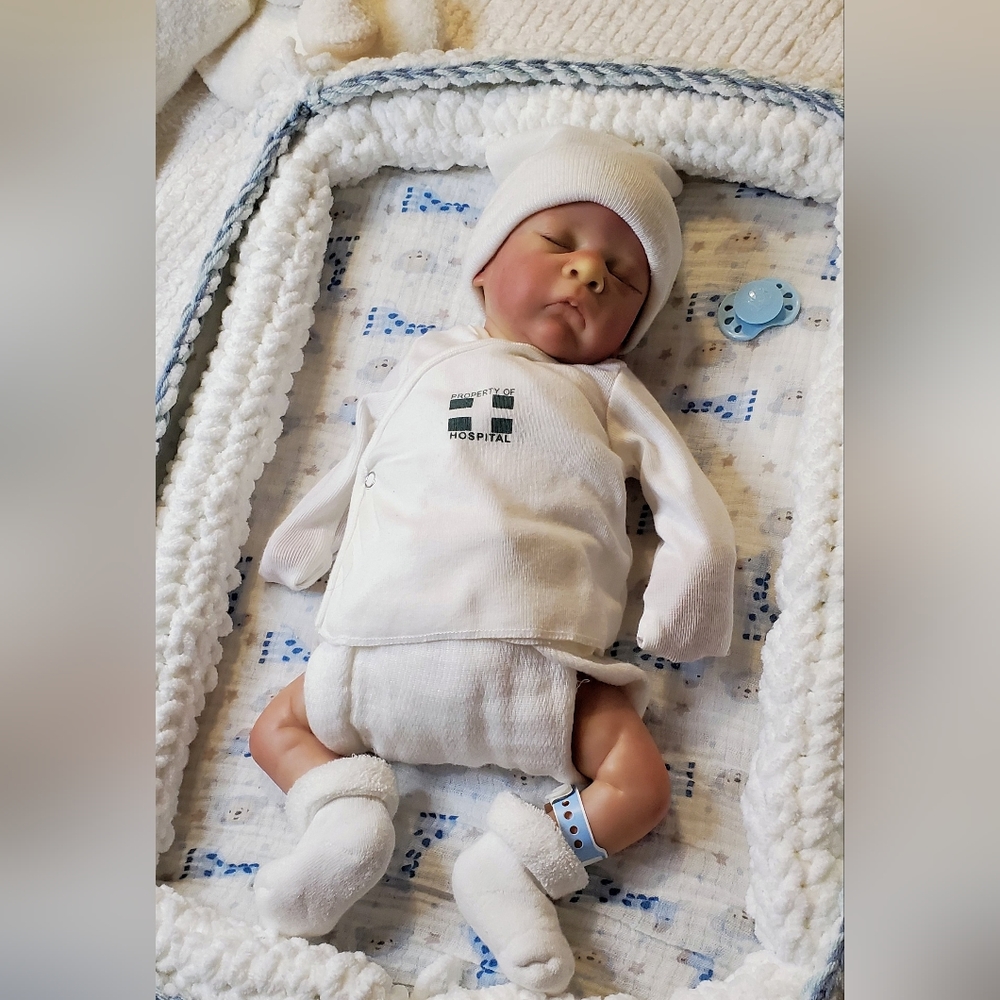 Artist painted preemie size baby boy